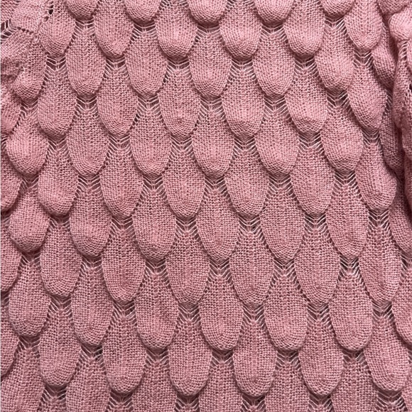 Pink Scallop Pattern Sweater Top M - Picture 4 of 5